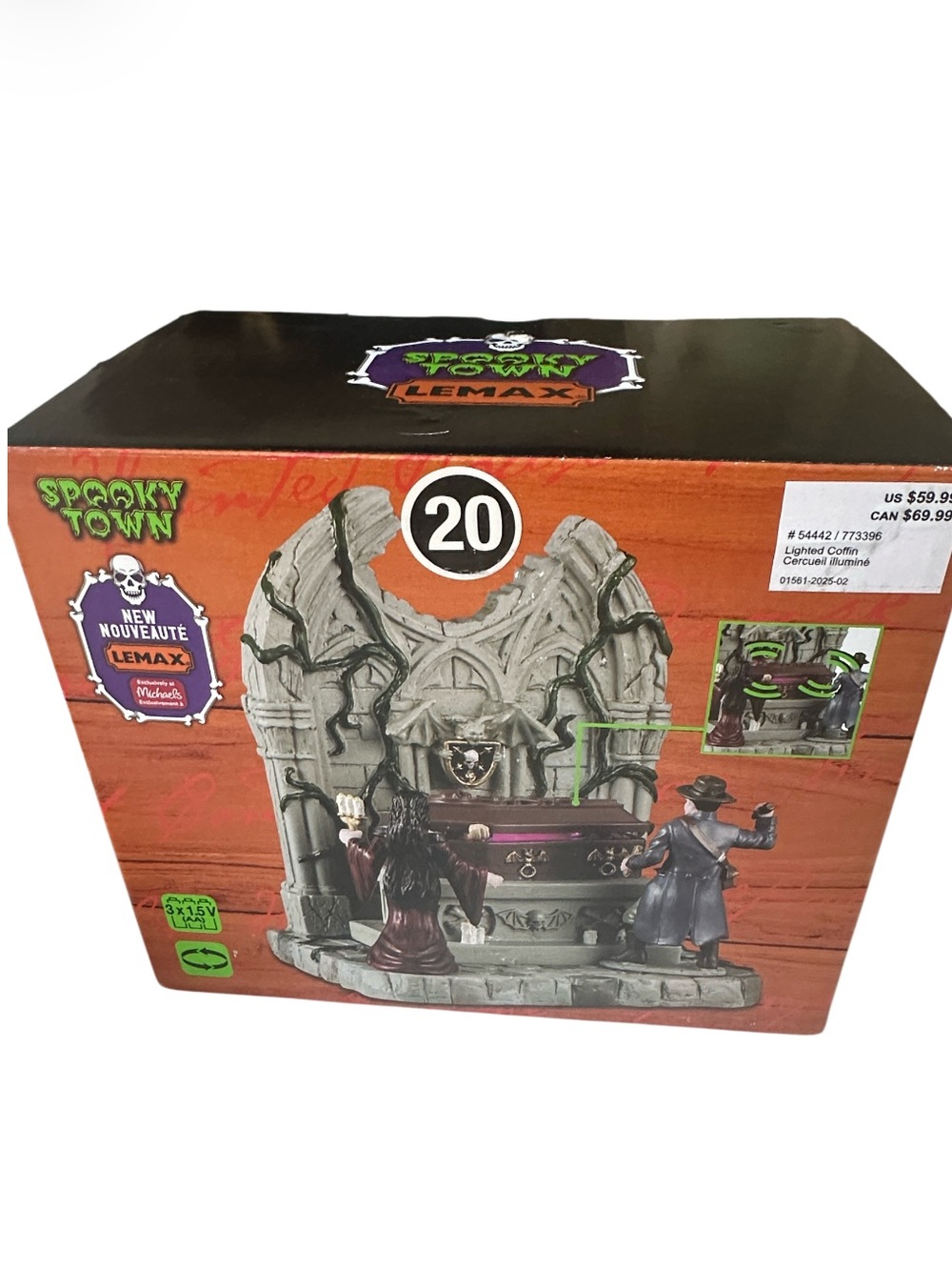 Lemax Spooky Town Lighted Coffin